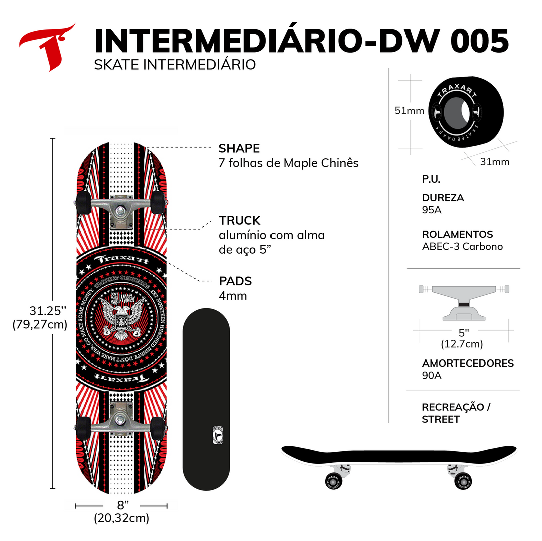 Skate Intermediário American Style DW-005