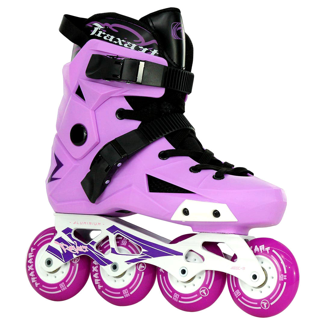 Patins Revolt Lilas com Base Branca - 80mm ABEC-9