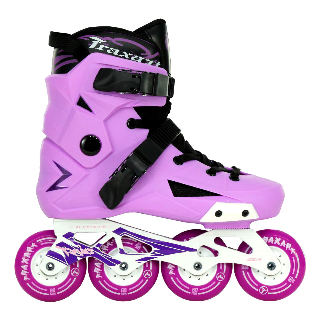 Patins Revolt Lilas com Base Branca - 80mm ABEC-9