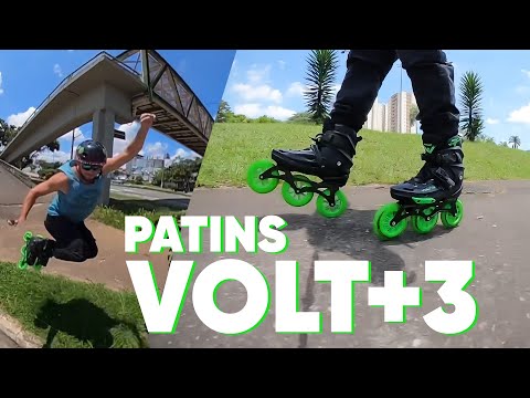 Patins Volt+ 3 Preto/Verde - 110mm ABEC-9 Cromo