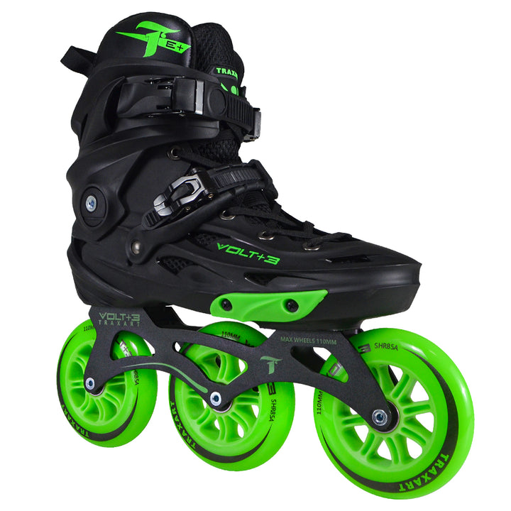 Patins Volt+ 3 Preto/Verde - 110mm ABEC-9 Cromo