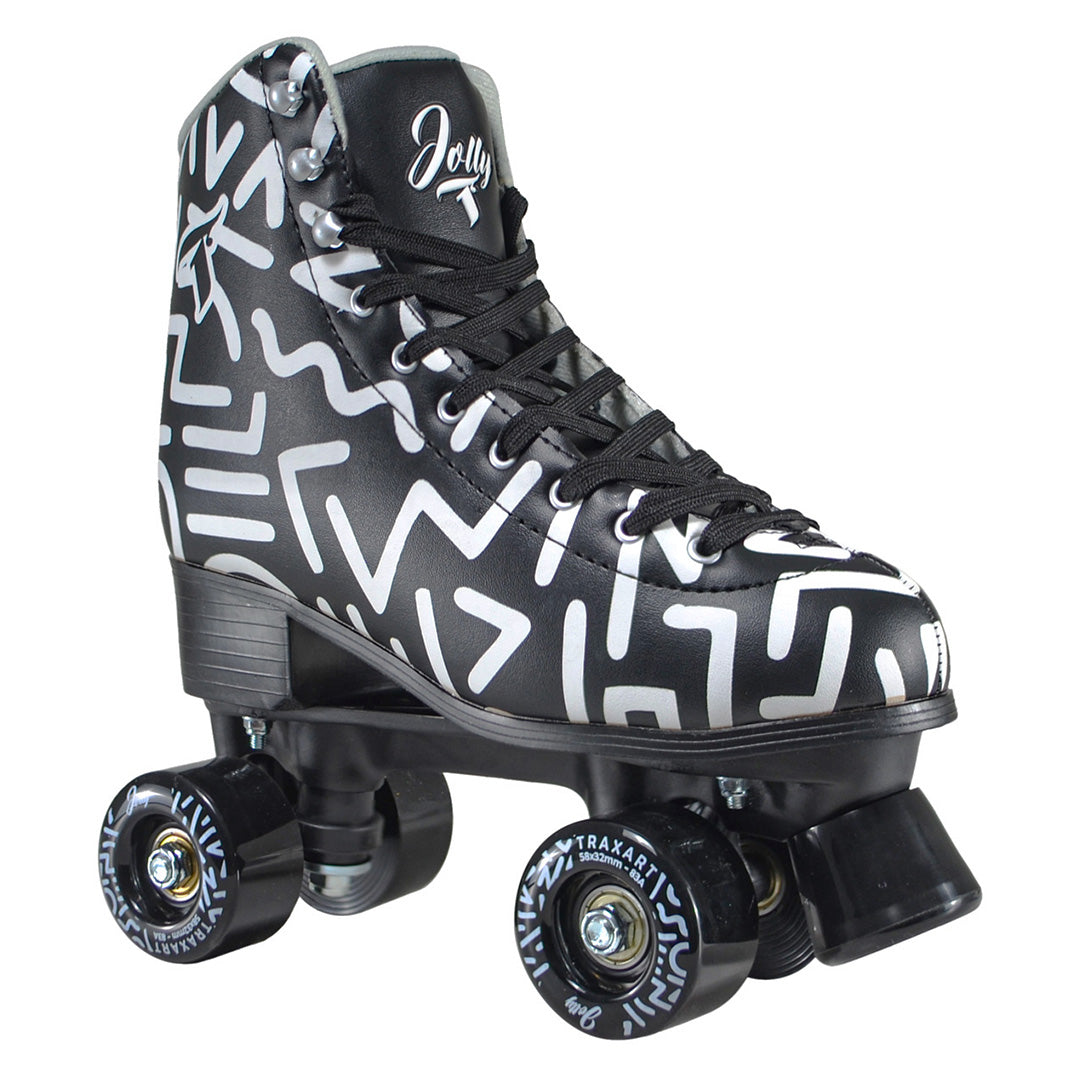 Patins Jolly Preto e Branco - 58mm x 32mm ABEC-7