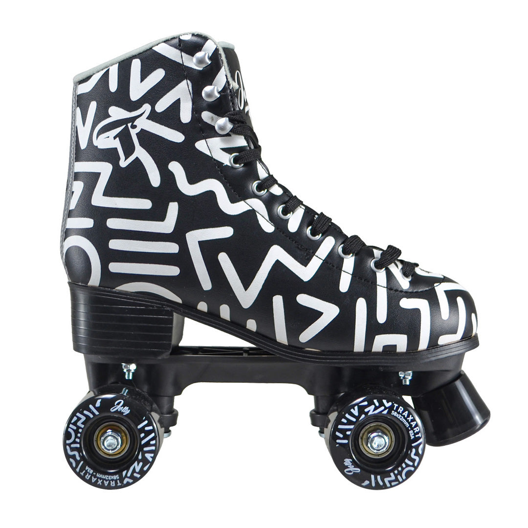 Patins Jolly Preto e Branco - 58mm x 32mm ABEC-7